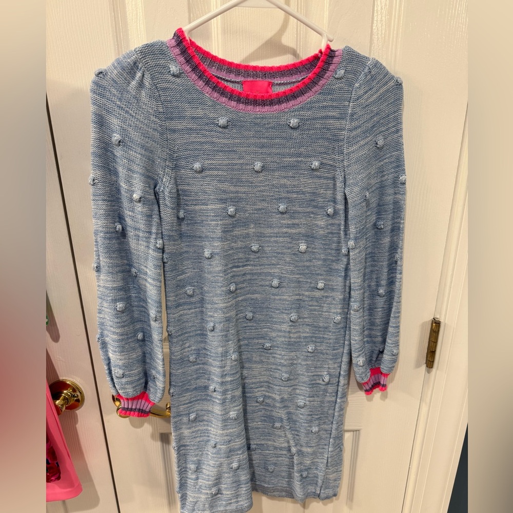 Lilly Pulitzer Blue Dress with Pink Trim